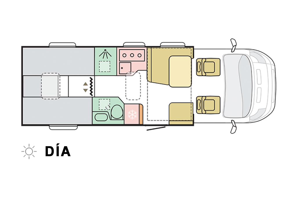 Autocaravana de alquiler para 5 plazas de día