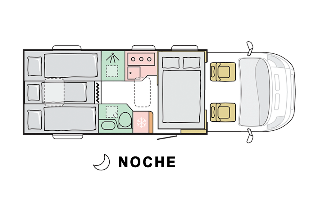 Autocaravana de alquiler para 5 plazas de noche